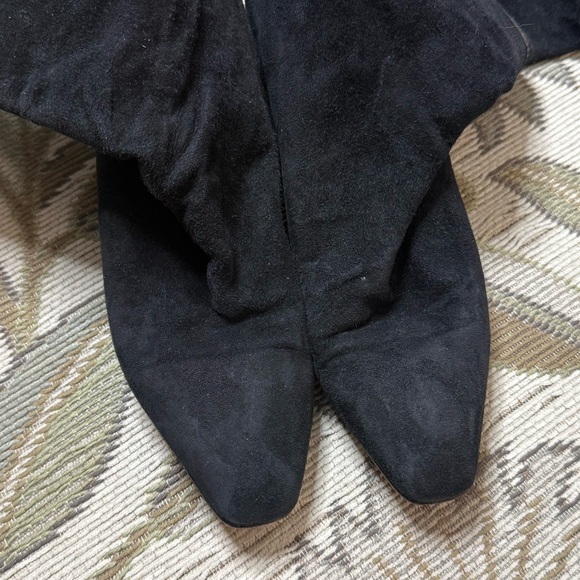 RARE Vintage Anne Klein Boots Couture Zipper Black Suede Over the Knee 7.5 7 1/2 - Picture 5 of 11